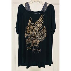 Genuine Harley Davidson Motorclothes Black Eagle Graphic T‎ Shirt 2XL